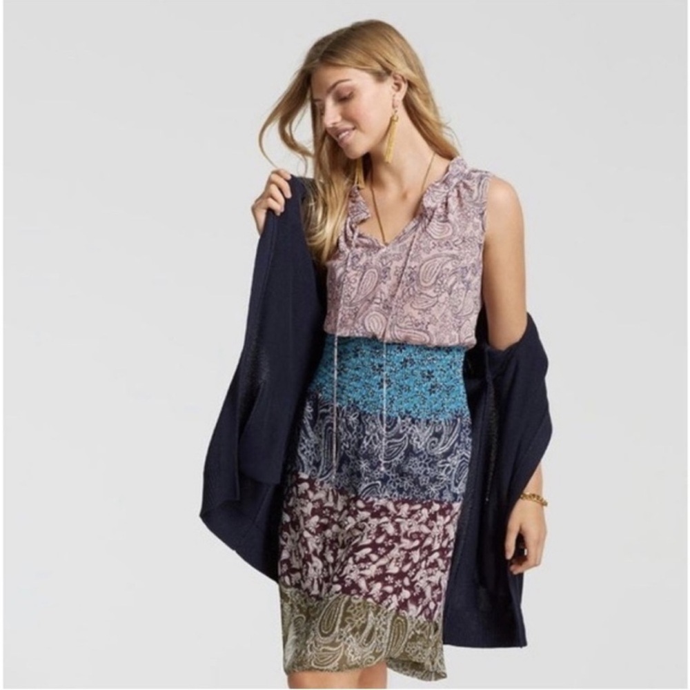 Cabi Dani Paisley Shirred Dress Size Small
